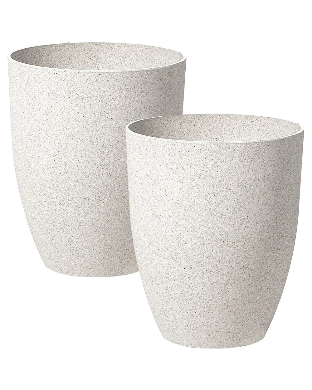 Set mit 2 Blumentöpfen CROTON 35 cm Cremeweiß