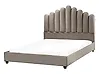 Bett mit Lattenrost Samtstoff VINCENNES 140 x 200 cm Taupe
