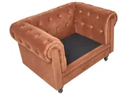 Living Room Set 4 Seater CHESTERFIELD Velvet Golden Brown_1036599