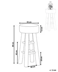 Bar Chair WALTON Leather Brown_773095