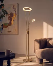 LED Floor Lamp KENNET  with Dimmer Metal Brass_1141484