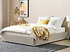 Bett mit Stauraum ohne Kopfteil DINAN Stoff Hellbraun 160 x 200 cm