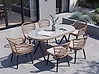 Gartenmöbel Set 6-Sitzer ALIANO inkl. Kissen Polyrattan Pastellrosa