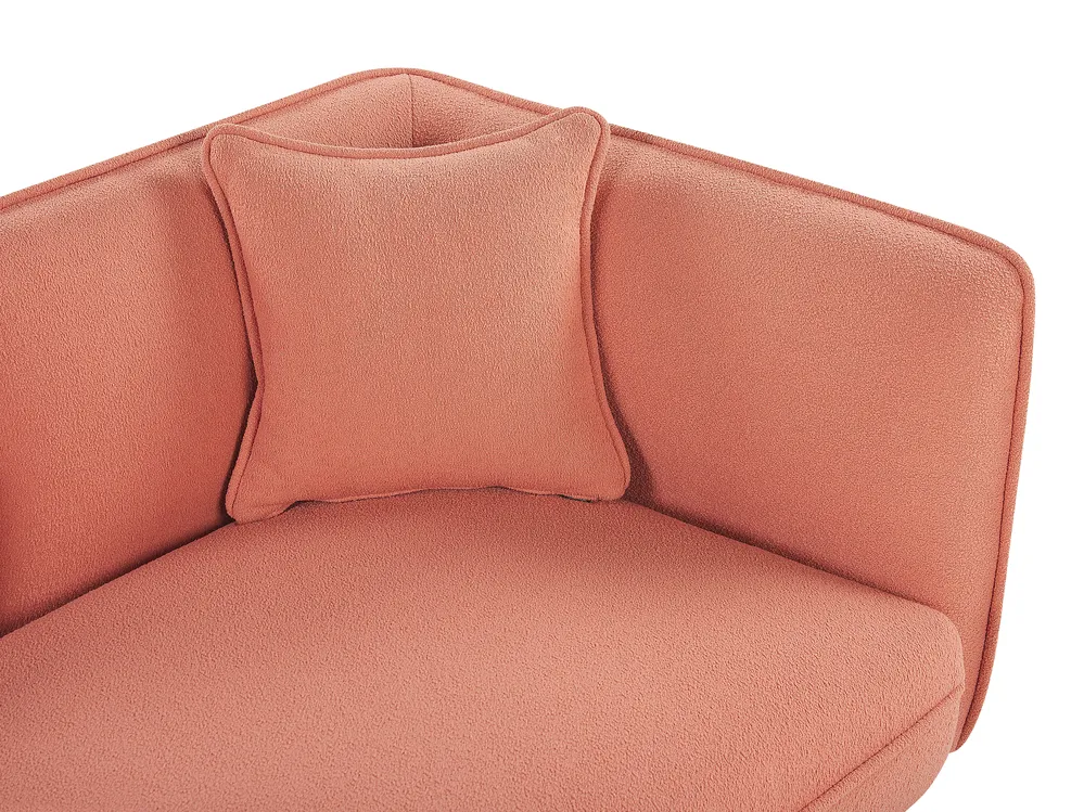 Rechtsseitige Chaiselongue CHEVANNES Bouclé Pfirsichrosa_819579