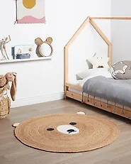 Kids Rug KOSALAR Beige ø 120 cm Jute_1188439