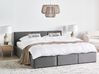 Bett mit Stauraum BOUSSE Samtstoff Dunkelgrau 180 x 200 cm