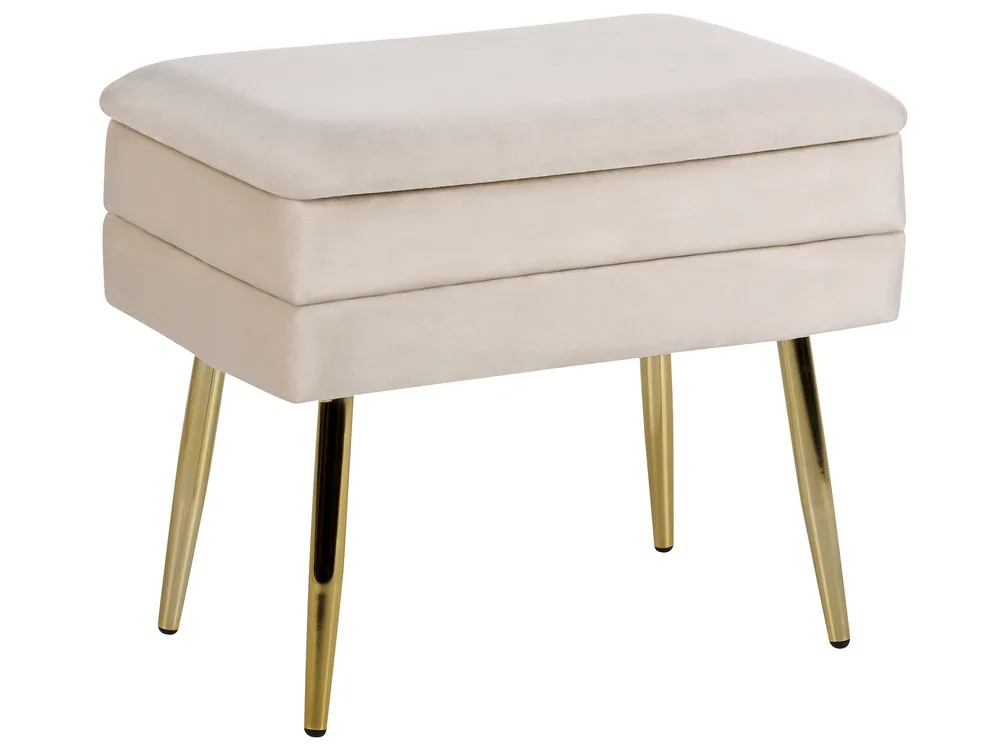 Polsterbank mit Stauraum ODESSA Samtstoff Beige