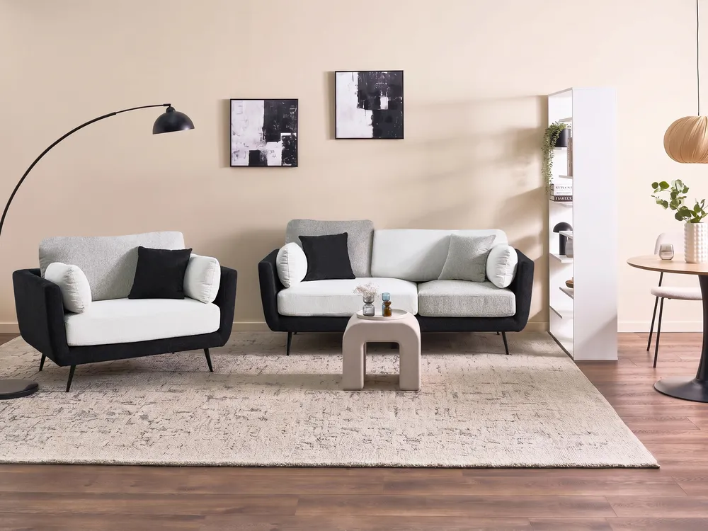 Sofa Set 4-Sitzer BOLGA Stoff Schwarz