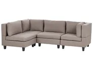 Modular Corner Sofa 4 Seater UNSTAD Fabric Brown Right Hand_924873