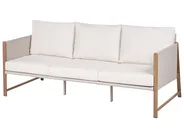 Lounge Set mit Tisch und Ottomane 5-Sitzer NOLA Metall Hellbeige_998404