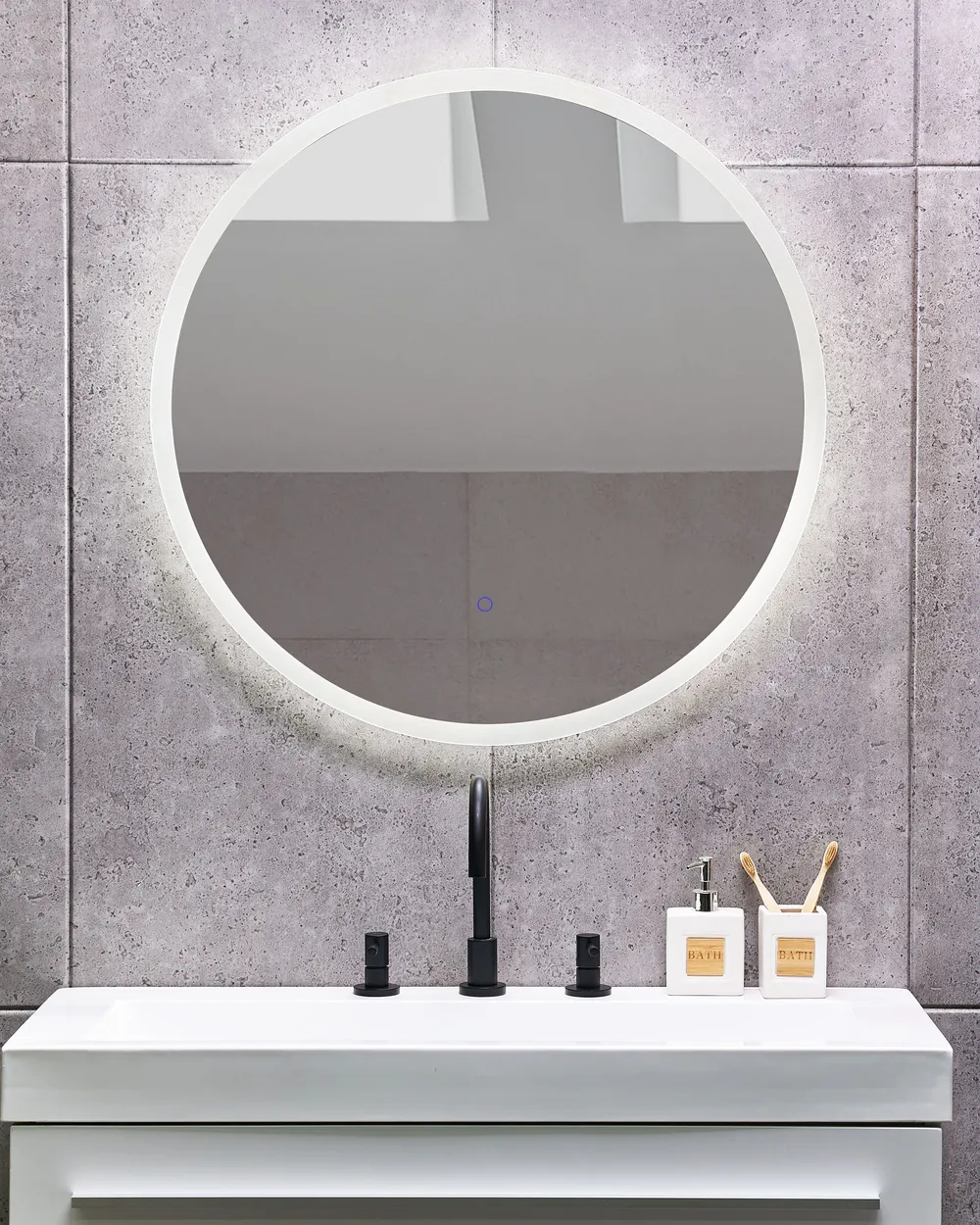 LED-Badezimmer-Spiegel DEAUVILLE 79 cm 79 cm Silber_863038
