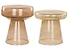 Beistelltisch 2er Set LAGUNA/CALDERA Glas Goldbraun
