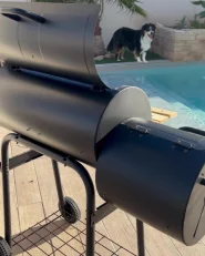 Charcoal BBQ Grill SATAH with Smoker Metal Black_989745