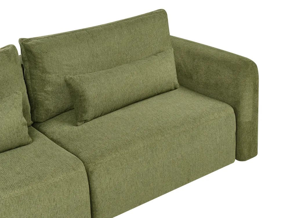Sofa Bed 3 Seater VAXHOLM with Storage Fabric Green_1026819