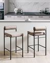 Set mit 2 Barstühlen AMAYA Stoff Taupe
