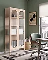 Vitrine mit Glastüren FOXTON 80 cm Metall Beige