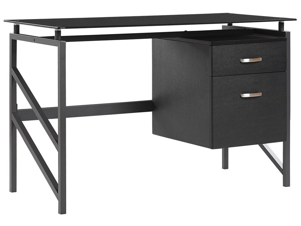 Bureau MORITON 117 cm 57 cm met opbergruimte Zwart