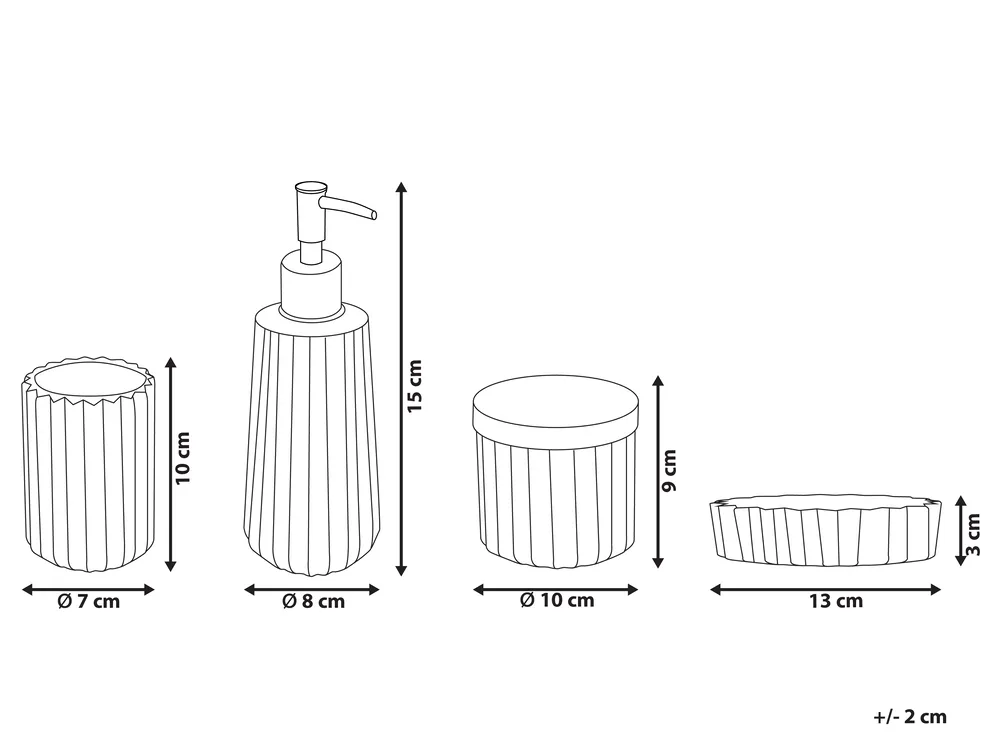 Set de 4 accessoires de salle de bain CARDENA Verre Rose_825311