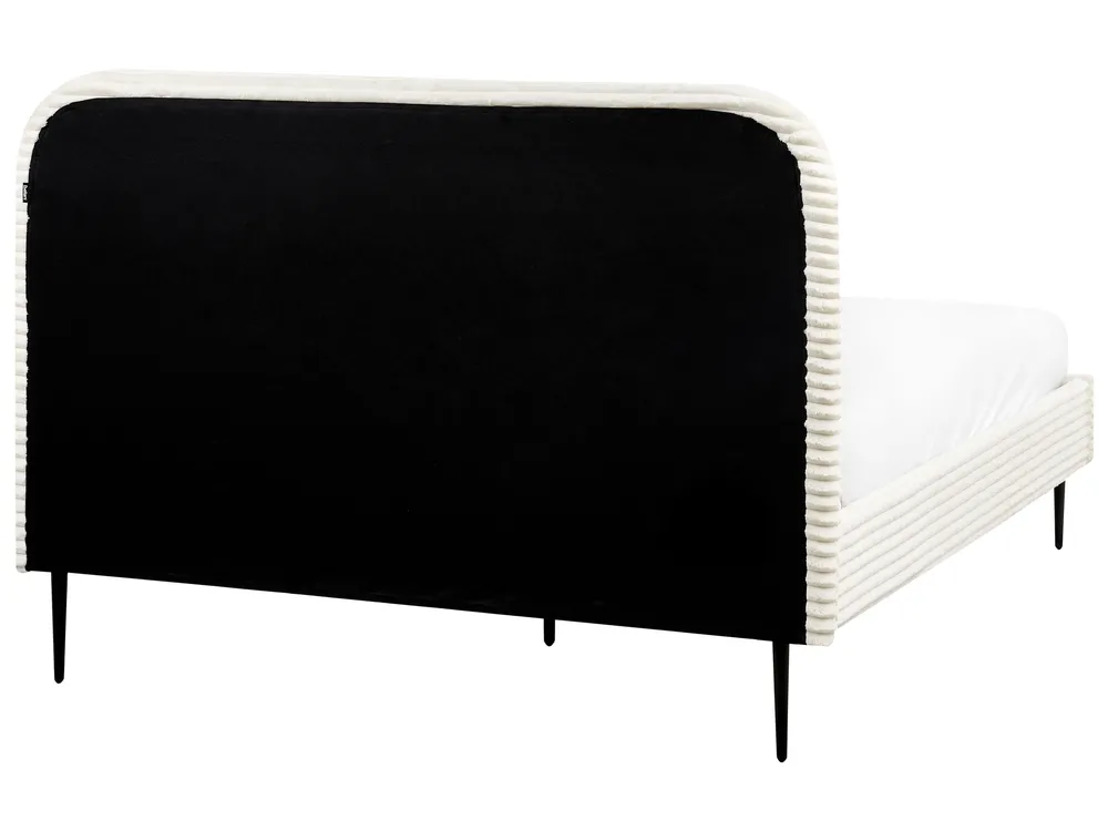 Bett mit Lattenrost Cord FLAYAT 140 x 200 cm Cremeweiß_967645