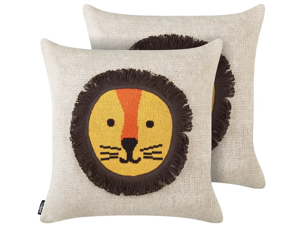 Dekokissen 2er Set SARANGAR Baumwolle 45 x 45 cm Beige