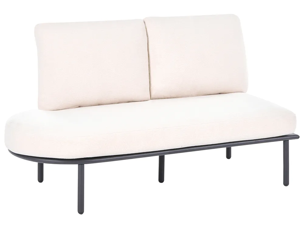 Gartensofa mit Tisch 4-Sitzer POLLINA Metall Schwarz_1078918