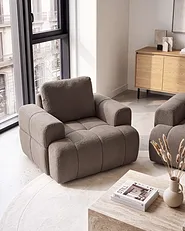 Fauteuil NARILLA Bouclé Taupe_1161485