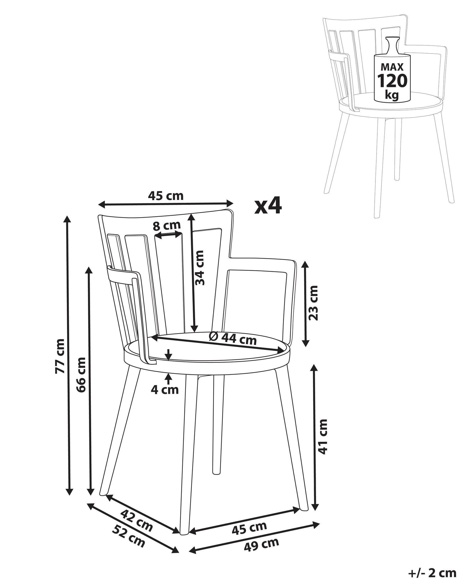 Esszimmerstuhl 4er Set MORILL Weiß_876341