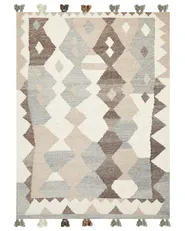 Teppich ARALEZ Beige 160 x 230 cm Kelim Wolle_859737