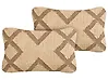 Dekokissen 2er Set GOPI 30 x 50 cm Jute Beige Geometrisches Muster
