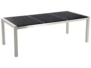 Gartenmöbel Set 8-Sitzer GROSSETO Dreifachplatte Granit poliert Schwarz_453213
