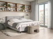 Bett verstellbar Stoff VICEROY 160 x 200 cm Hellgrau_1062002