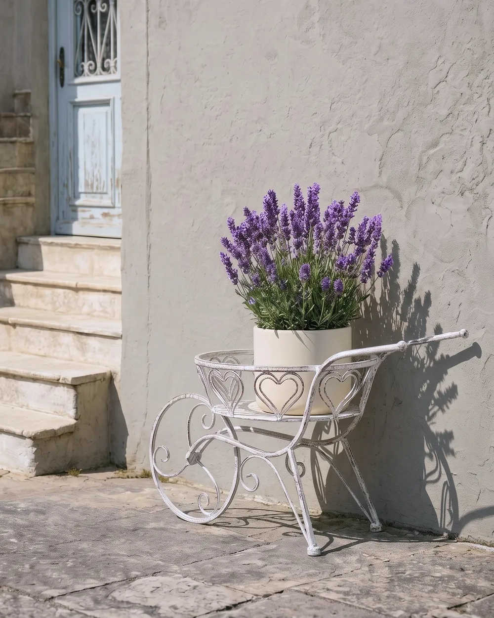 Pflanzenständer VETCH 58 cm Metall Cremeweiß_1093570