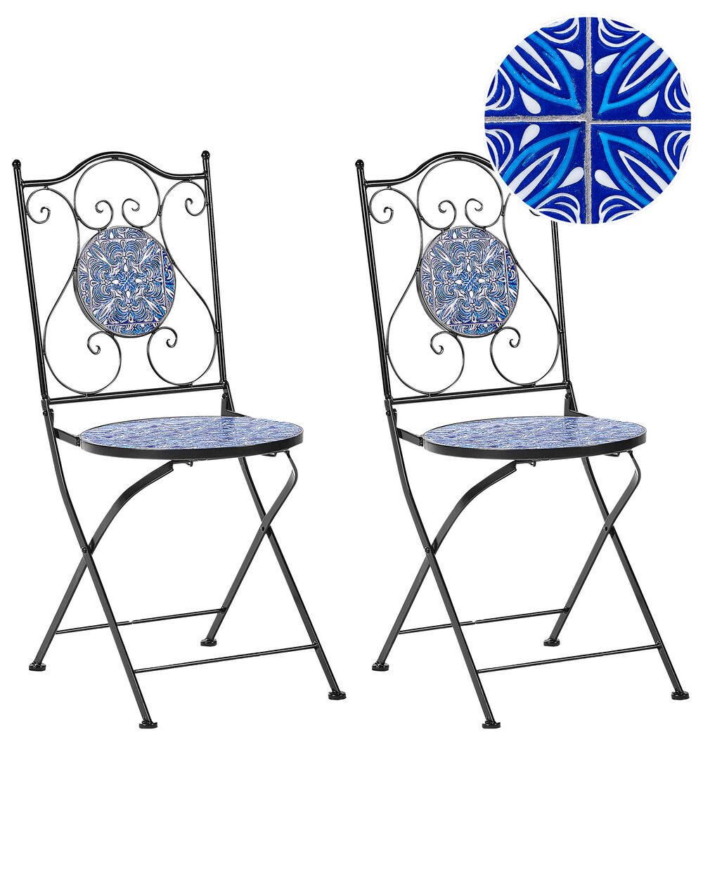 Lot de 2 chaises de jardin CIGLIANO Métal Noir