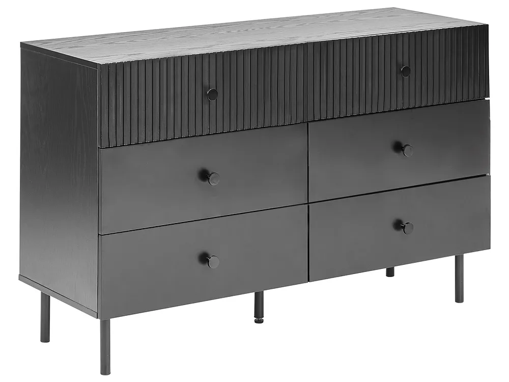 Kommode mit 6 Schubladen ALCESTER Schwarz