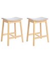 Set mit 2 Barhockern DIXON Holz Hellbraun / Grau
