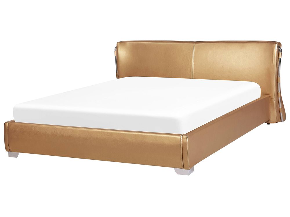 Wasserbett Echtleder PARIS 180 x 200 cm Gold
