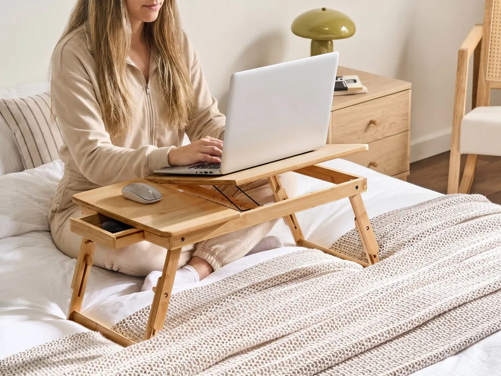 Foldable Lap Desk ORGE 57 cm 35 cm Light Brown_1074330