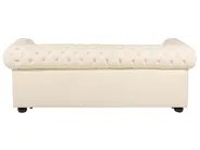 Sofa 3 Seater CHESTERFIELD Leather Light Beige_539813