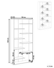 Bücherregal mit 8 Ebenen FONTAS 180 cm Hellbraun_1003810
