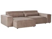 Modular Corner Sofa 3 Seater HELLNAR Fabric Light Brown Right Hand_912293