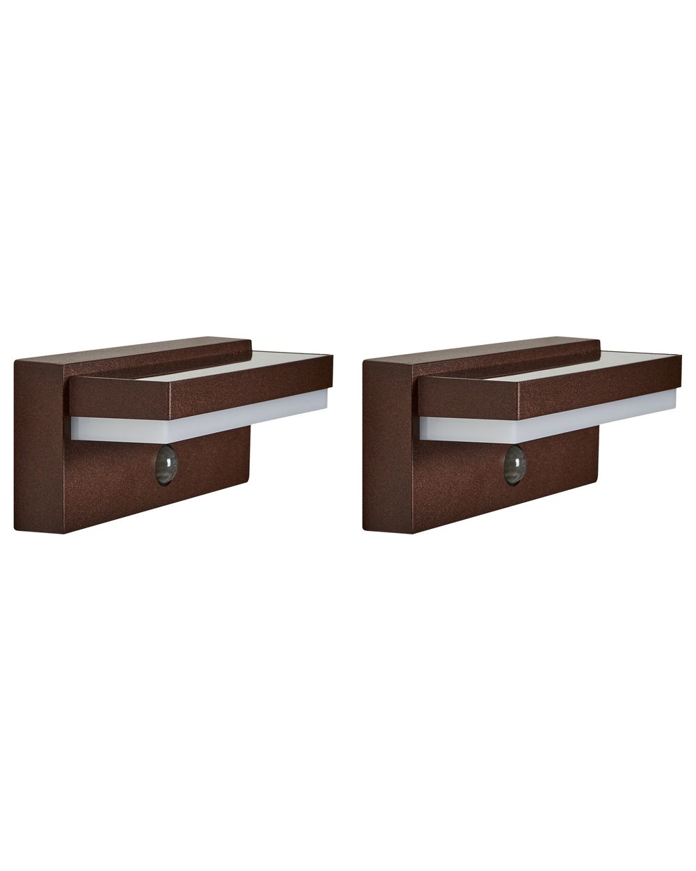 Lot de 2 appliques LED d'extérieur DROMA Avec détecteur de mouvement Marron