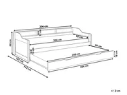 Ausziehbett Kiefernholz EDERN 90 x 200 cm Grau_945977