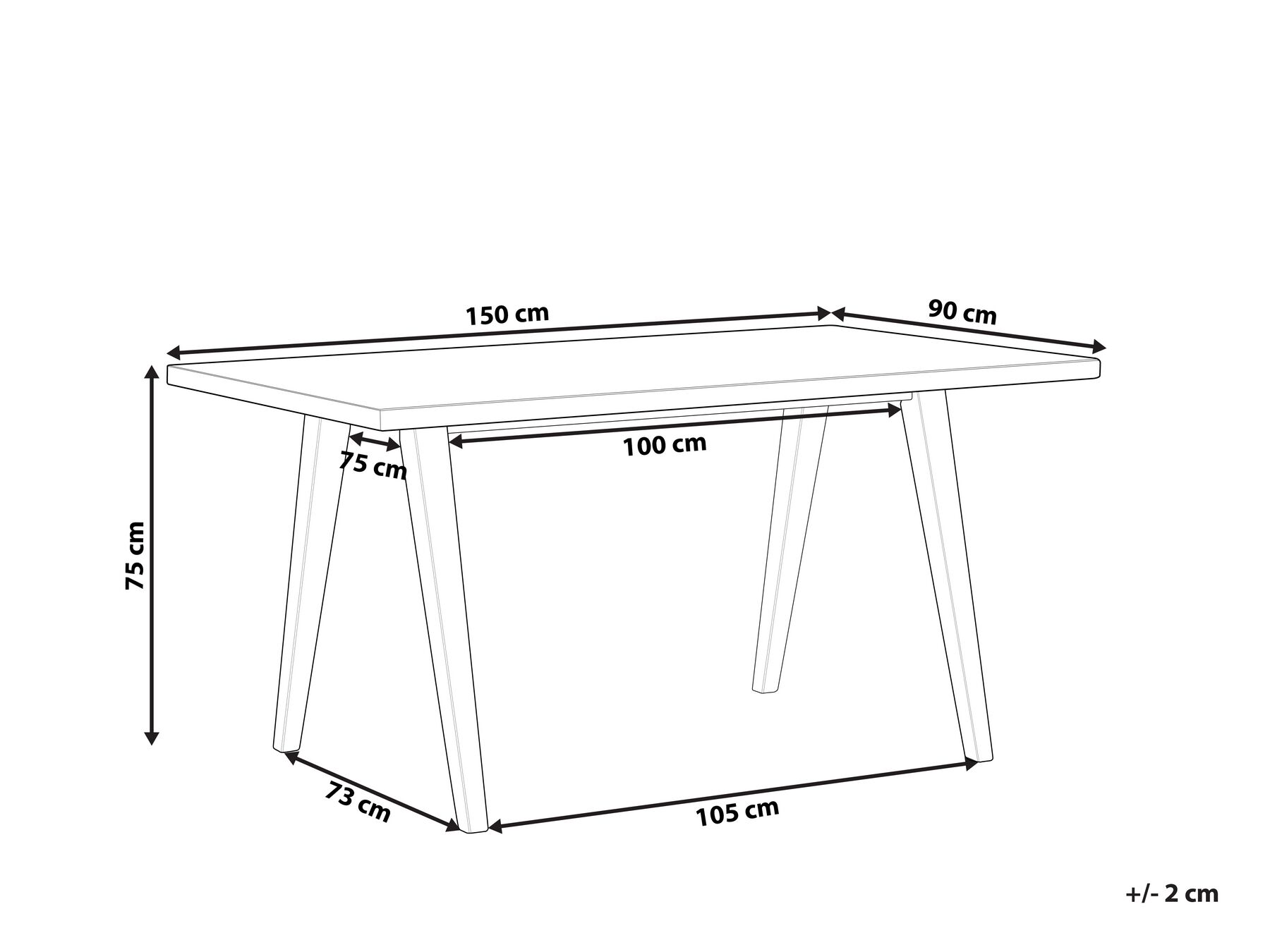 Esstisch LENISTER Braun / Weiß 150 cm 90 cm_837509