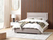 Ottoman Bed ROUEN Velvet Taupe 160 x 200 cm (EU King Size)_843839
