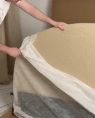 Bett mit Stauraum VAUCLUSE Bouclé Beige 180 x 200 cm_1071678