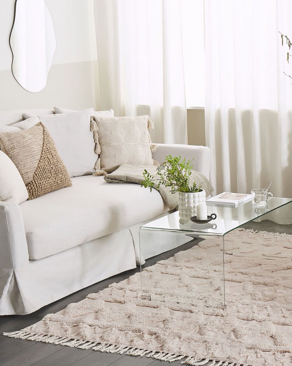 Rug DIDIM Beige 160 x 230 cm Cotton