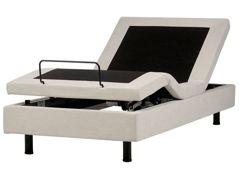 Adjustable Bed without Headboard Fabric DUKE II 90 x 200 cm (EU Single) Light Beige