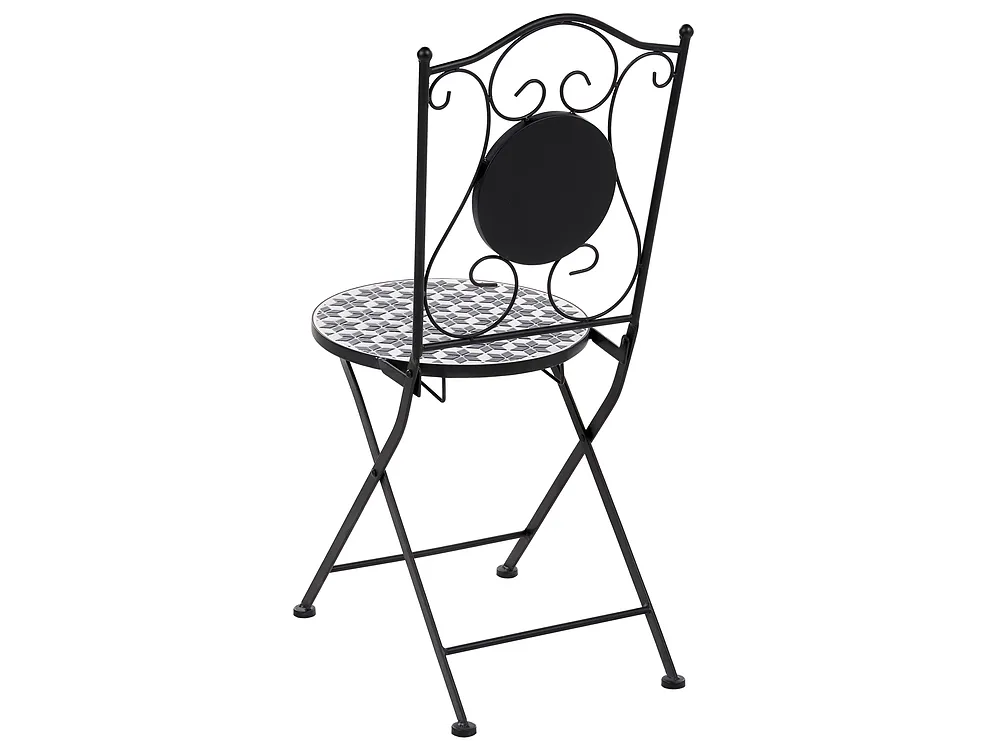 Bistro Set SIROLO Metall Weiß / Blau_1155681