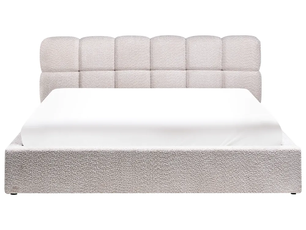 Ottoman Bed BASTON Boucle Light Beige 180 x 200 cm (EU Super King)_997019