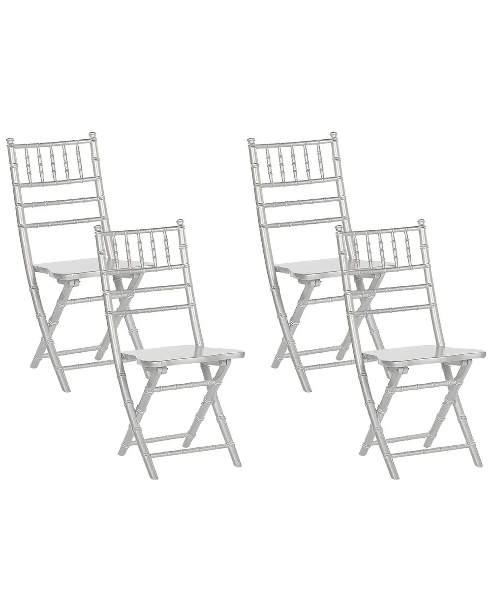 Esszimmerstuhl 4er Set klappbar MACHIAS Buchenholz Silber